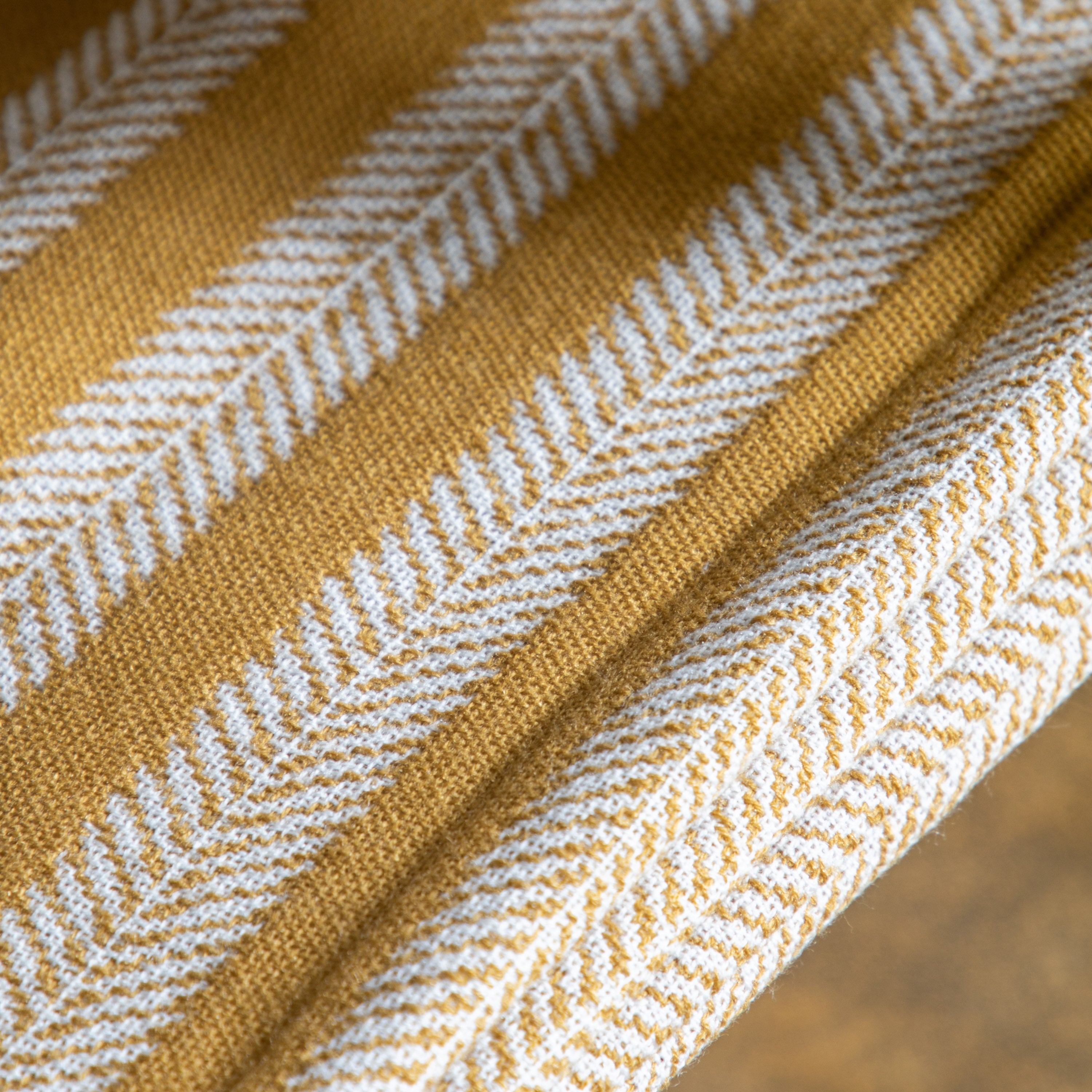 Mayfair Aztec Knitted Tassel Ochre Yellow Throw